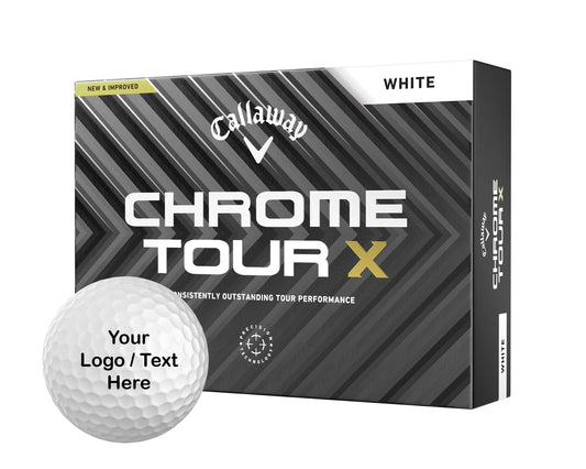 Callaway Chrome Tour X Custom Logo Golf Balls (12 Ball Pack)