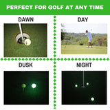 Sundown Golf Glow in the Dark Golf Balls - 6 Pack with 2 UV Flashlights, Plays Like A Standard Ball