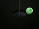 Sundown Golf Glow in the Dark Golf Balls - 6 Pack with 2 UV Flashlights, Plays Like A Standard Ball