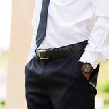 Alligator Embossed Black Dress Belt 2.0 - Fits upto 45" Waist