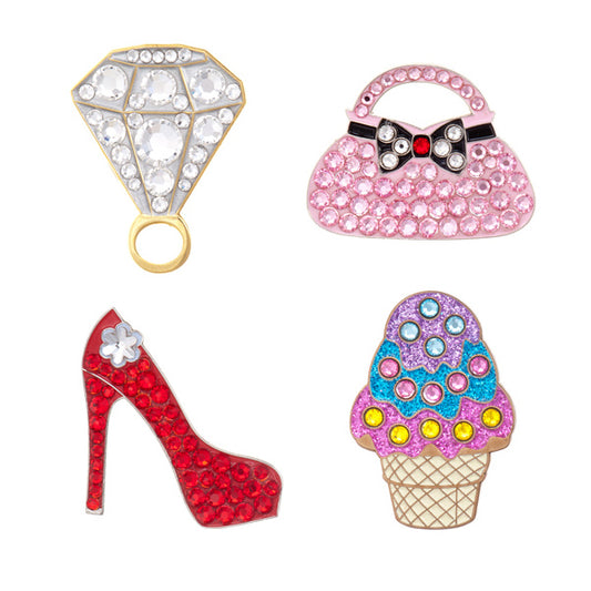 Bonjoc Crystal Golf Ball Marker & Magnetic Hat Clip - Seema Sparkle Collection - Golf Tees Etc