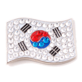 Bonjoc Crystal Golf Ball Marker & Magnetic Hat Clip - Flag Collection - Golf Tees Etc