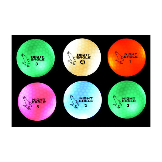 Night Eagle CV LED Golf Balls - Light Activated - No Timer - 6 Pack - Golf Tees Etc