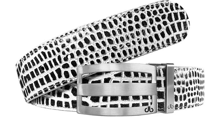 Mad Golfer Men's Croc Print Skins Leather Belt - Blue