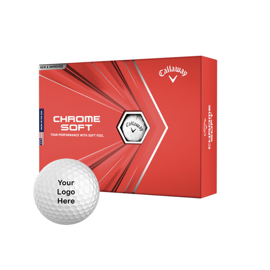 Callaway Chrome Soft Custom Logo Golf Balls (12 Ball Pack)
