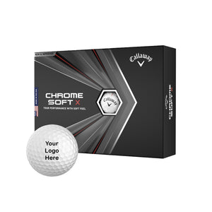Callaway Chrome Soft X Custom Logo Golf Balls (12 Ball Pack)