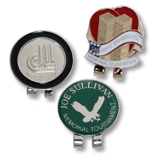 Custom Personalized Die Struck Ball Marker & Hat Clip (Min 100) - Golf Tees Etc