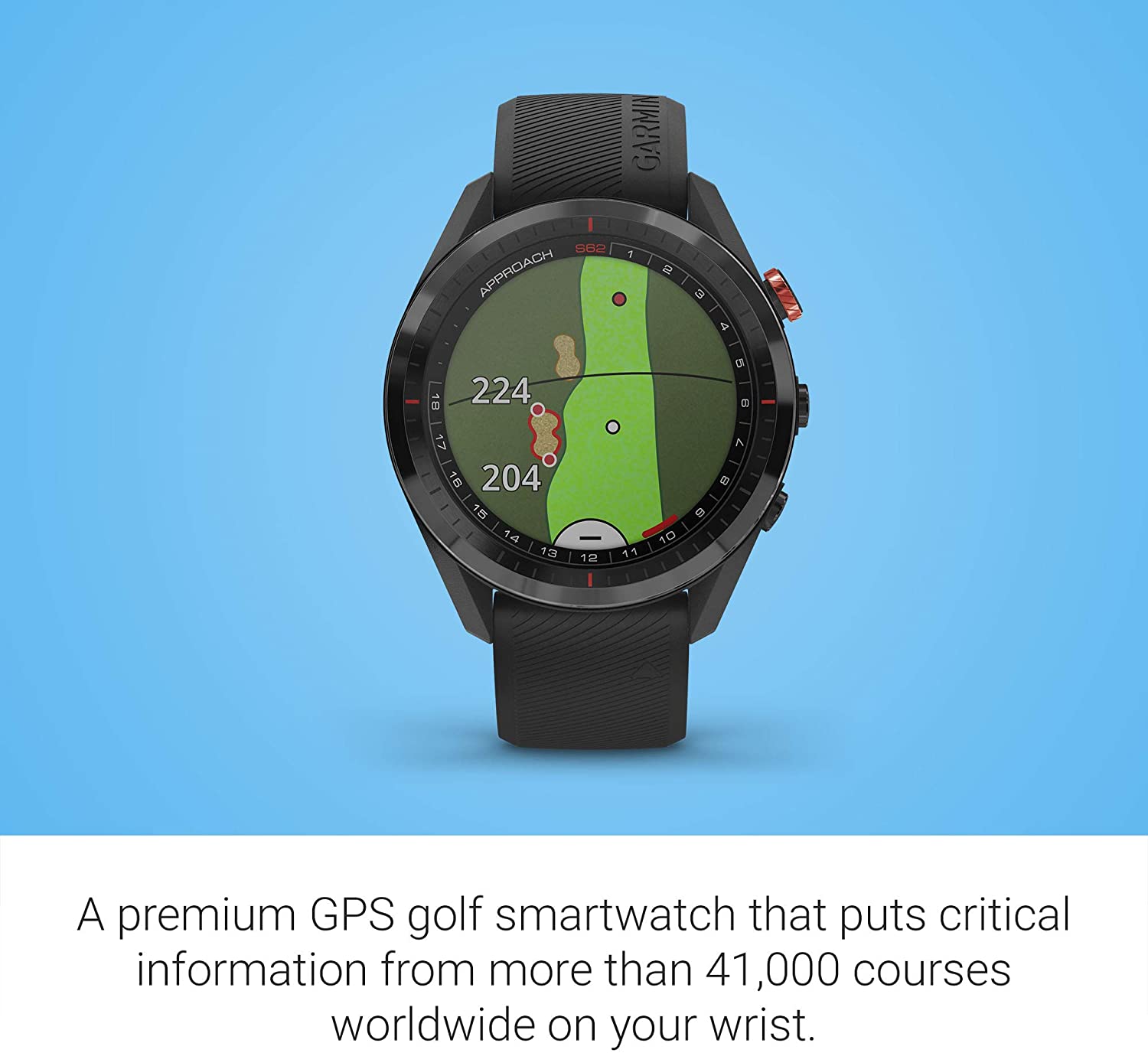 Garmin Approach S62 GPS Golf Watch. Bundled with Step Down Tees and Po