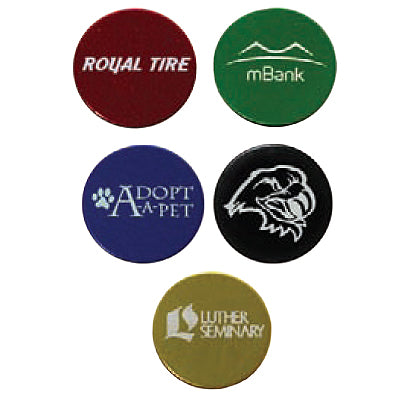 Aluminium Laser Engraved Personalized Golf Ball Markers (Min 100) - Golf Tees Etc