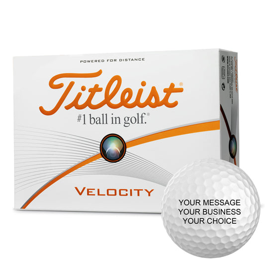 20 Dozen Titleist Velocity Custom Golf Balls For IAS - Golf Tees Etc